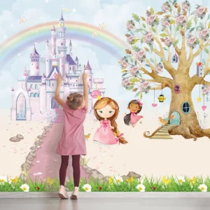 Papel de Parede Adesivo Princesas e Castelo Personalizado | Consultar Prazo de Produção e envio |