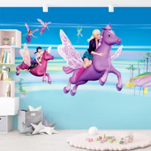 Papel de Parede Adesivo Tema Barbie Fadas Personalizado | Consultar Prazo de Produção e envio |