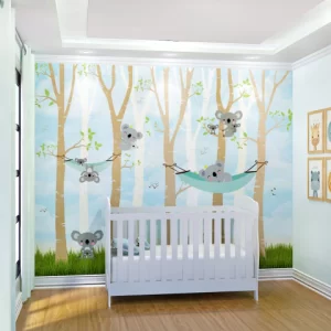 Papel de Parede Adesivo Koala Baby Azul Personalizado | Consultar Prazo de Produção e envio |
