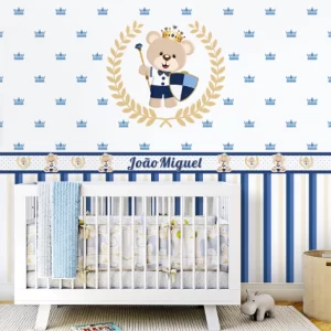 Papel de Parede Adesivo Urso Príncipe Azul e Branco Personalizado | Consultar Prazo de Produção e envio |