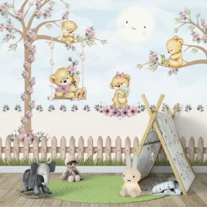Papel de Parede Adesivo Ursos Baby Cute Personalizado | Consultar Prazo de Produção e envio |