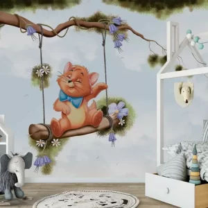 Papel de Parede Gatinho no Balanço Personalizado | “Consultar Prazo de Produção e envio |