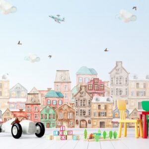 Papel de Parede Infantil A Cidade Personalizado | Consultar Prazo de Produção e envio |
