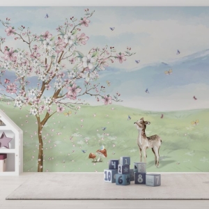 Papel de Parede Infantil Jardim da Primavera Personalizado | Consultar Prazo de Produção e envio |