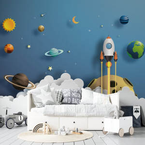 Papel de Parede Infantil Foguetes Personalizado | Consultar Prazo de Produção e envio |