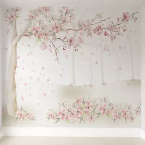 Papel de Parede Floral Rosa Pétalas caindo Personalizado | “Consultar Prazo de Produção e envio |