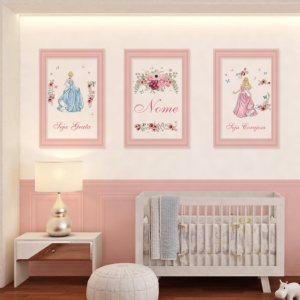 Papel de Parede Adesivo Boiserie Princesas | Consultar Prazo de Produção e envio |