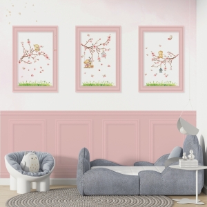 Papel de Parede Adesivo Boiserie Ursinhas | Consultar Prazo de Produção e envio |