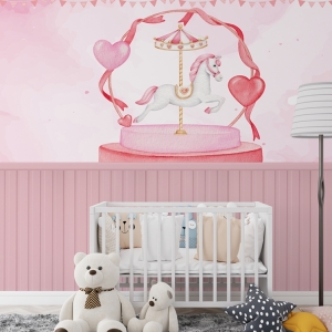 Papel de Parede Adesivo Carrossel Pink | Consultar Prazo de Produção e envio |