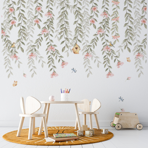 Papel de Parede Adesivo Casinha Floral | Consultar Prazo de Produção e envio |
