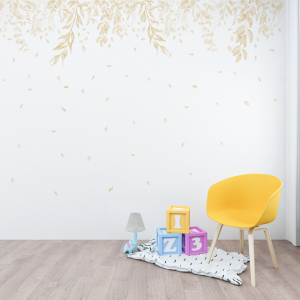 Papel de Parede Adesivo Folhagem Aquarela Nude | Consultar Prazo de Produção e envio |