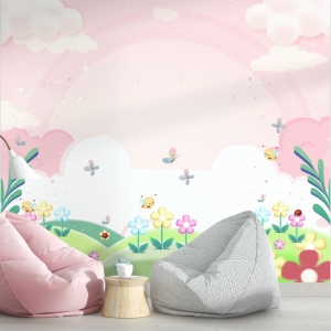 Papel de Parede Adesivo Jardim Florido | Consultar Prazo de Produção e envio |