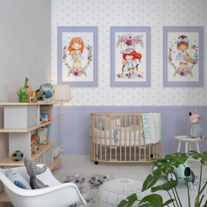 Papel de Parede Adesivo Boiserie das Bonecas | Consultar Prazo de Produção e envio |