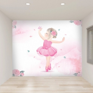 Papel de Parede Adesivo Bailarina Floral | Consultar Prazo de Produção e envio |