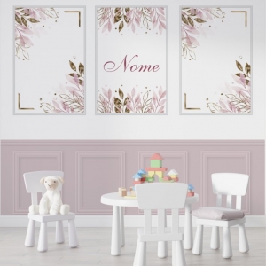 Papel de Parede Adesivo Floral Rose | Consultar Prazo de Produção e envio |