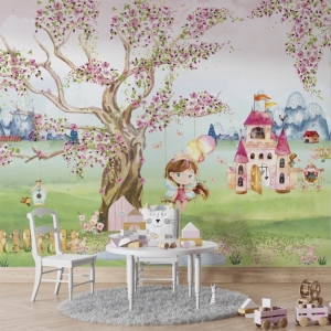 Papel de Parede Adesivo Meninas no Balanço 2 | Consultar Prazo de Produção e envio |