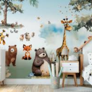 Papel de Parede Adesivo Bosque Encantado Safari Urso GCD| Consultar Prazo de Produção e envio |