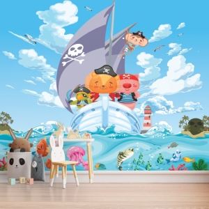 Papel de Parede Adesivo Animais Pirata | Consultar Prazo de Produção e envio |