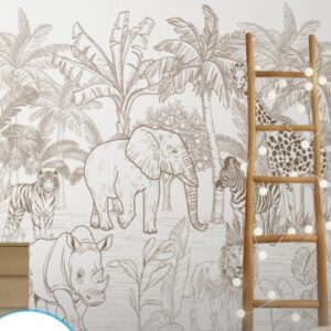 Papel de Parede Adesivo Safari Minimalista | Consultar Prazo de Produção e envio |