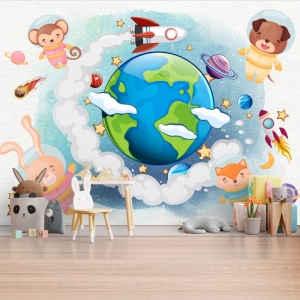 Papel de Parede Adesivo Animais Astronautas B | Consultar Prazo de Produção e envio |
