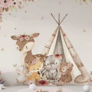 Papel de Parede Personalizado | Cabaninha dos Bichos