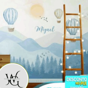 Papel de Parede Personalizado | Balões com Montanhas