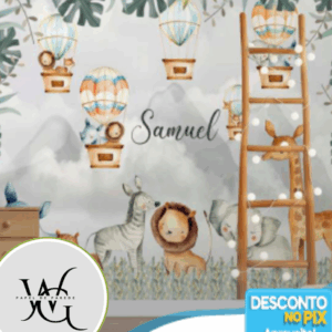 Papel de Parede Personalizado | Balão e Safari 03