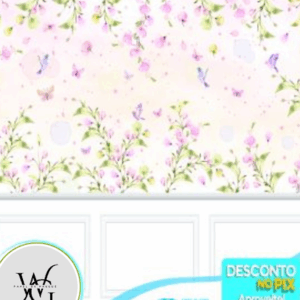 Papel de Parede Personalizado | Flores com Boiserie