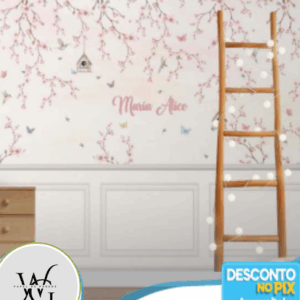 Papel de Parede Personalizado | Flores com Boiserie 02