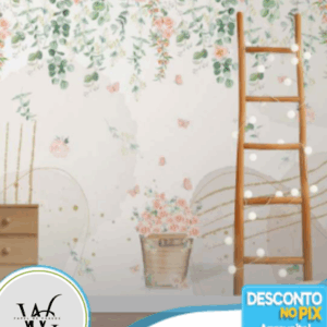 Papel de Parede Personalizado | Cortina de Flores
