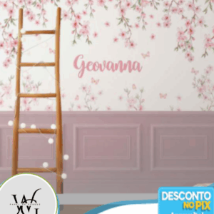 Papel de Parede Personalizado | Flores com Boiserie 04