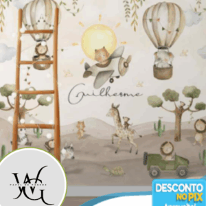 Papel de Parede Personalizado | Balão e Urso