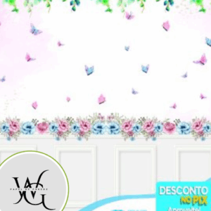 Papel de Parede Personalizado | Borboletas com Folhagens
