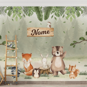 Papel de Parede Personalizado | Amiguinhos do Bosque