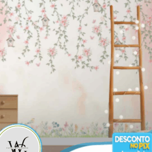 Papel de Parede Personalizado | Cortina de Flores 01